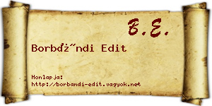 Borbándi Edit névjegykártya