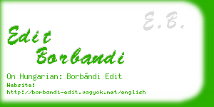 edit borbandi business card